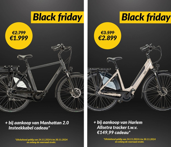 Black Friday deals bij Freebike